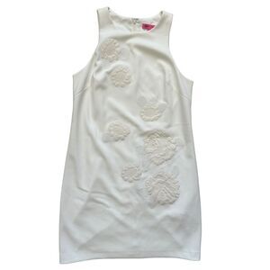 Betsey Johnson Women's Sleeveless Cocktail Formal White Floral Wedding Dress 8‎